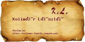 Kolimár László névjegykártya